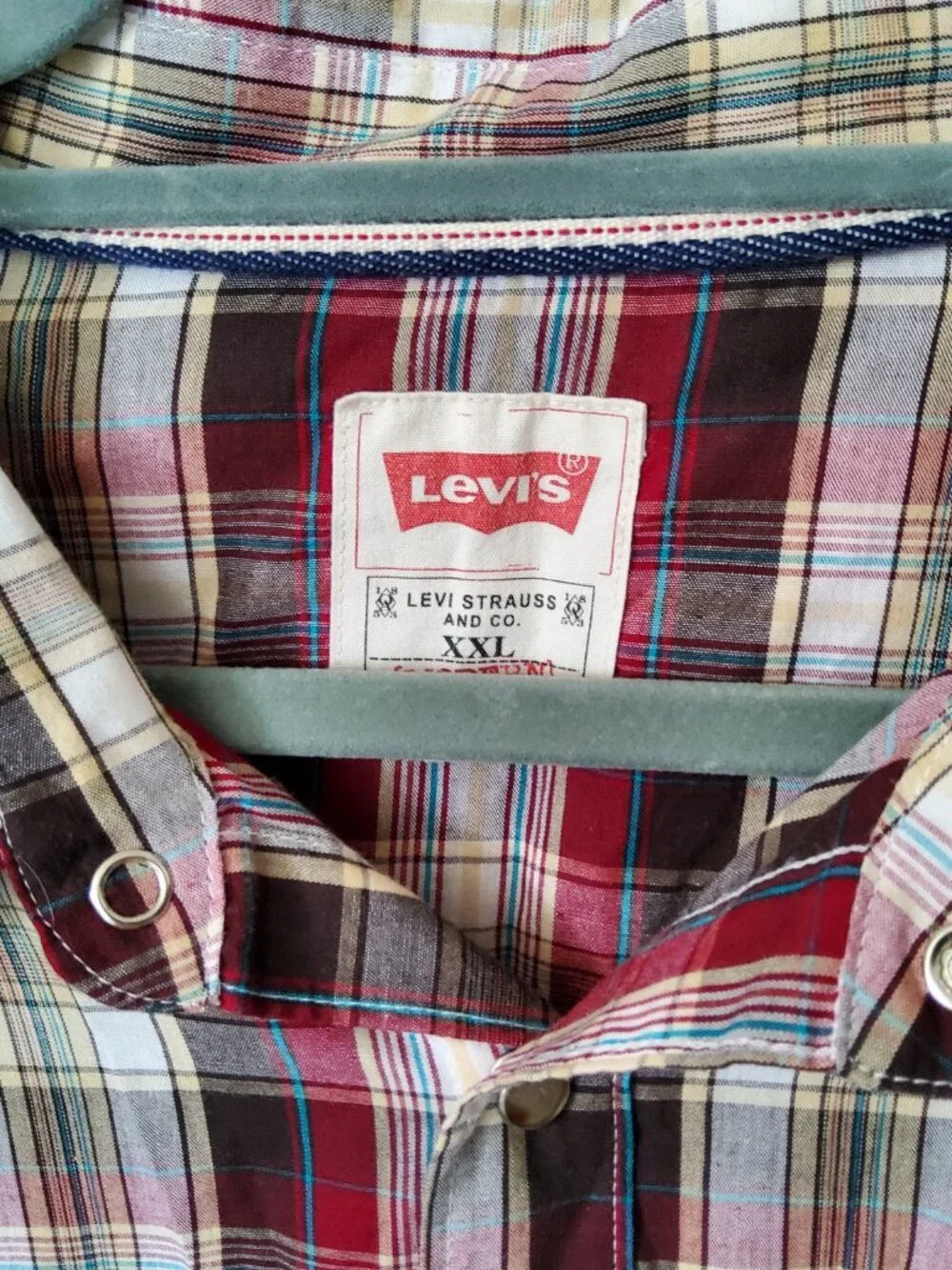 Levi Men's plaid Western shirt size XXL